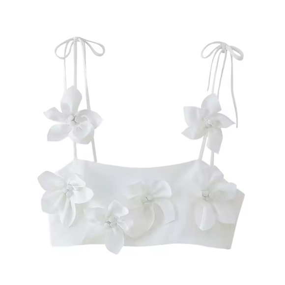 Tops - Floral white top
